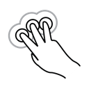 three, Finger, double, tap, Gestureworks Black icon