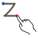 z, Letter, stroke, uppercase, Gestureworks Black icon