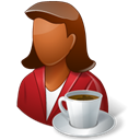person, Coffeebreak, Female, Dark Black icon