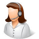 Female, Call center, support, technical support Black icon