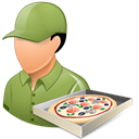 pizzadeliveryman, male Black icon