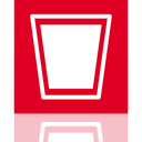 recycle, Mirror, Bin, Full Crimson icon