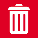 Bin, recycle, Full Crimson icon