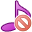 music, delete Purple icon
