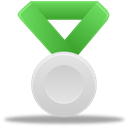 silver, green, metal Black icon