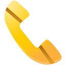 Handset, y, phone Gold icon