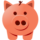 Bank, r, piggy Coral icon