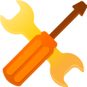 O, Wrench, Screwdriver DarkOrange icon