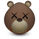 kaws, bear DarkOliveGreen icon