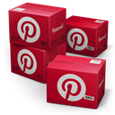 Shipping, pinterest Firebrick icon