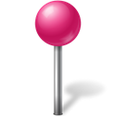 Ball, mapmarker, pink Black icon