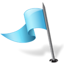 mapmarker, flag, Left, Azure Black icon