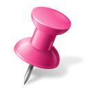 pink, mapmarker, pushpin, right Black icon