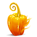 pepper, fire, Orange Black icon