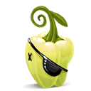 pirate, pepper Black icon