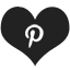 pinterest, Heart Black icon