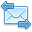 send, receive, Email Black icon