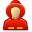 user, firefighter Red icon