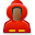 user, firefighter Red icon