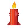 christmas, Candle Firebrick icon