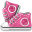 Allstar, dribbble, shoes PaleVioletRed icon