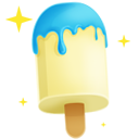 Ice, Cream, Milky, Blue Gold icon