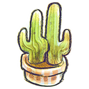 flowerpot, Cacti Black icon