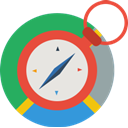 compass, navigate, Clock, Browser, globe Gainsboro icon