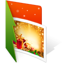 Folder, photo, christmas Black icon