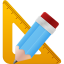 ruler, Pen, pencil Orange icon
