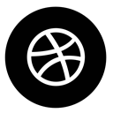 dribbble, Circle Black icon