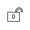 Lock, open Black icon