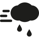 Rain, wind, Cloud Black icon