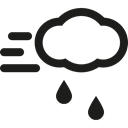 wind, Rain, Cloud Black icon