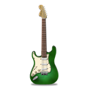 green, stratocastor, guitar Black icon