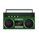 Boombox, green Black icon