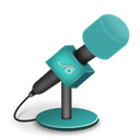 mic, foam, Turquoise Black icon