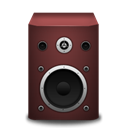 red, speaker Black icon