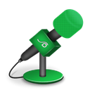 mic, green, foam Black icon