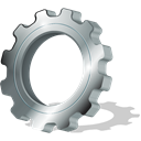 Gear, screw-wheel, Shadow, gearwheel, with, pinion, cogwheel, rackwheel Black icon