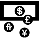 Cash, Currency, Money, exchange Black icon