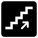 Stairs, Up Black icon