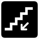 Stairs, Down Black icon