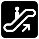 Up, escalator Black icon