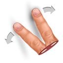Finger, Gesture, expand, two Black icon