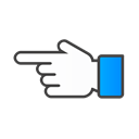 Left, Hand Black icon