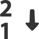 numerical, sorting Black icon