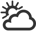 day, Cloudy, partly DarkSlateGray icon