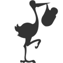 Bundle, Stork, with Black icon