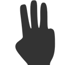 three, fingers DarkSlateGray icon